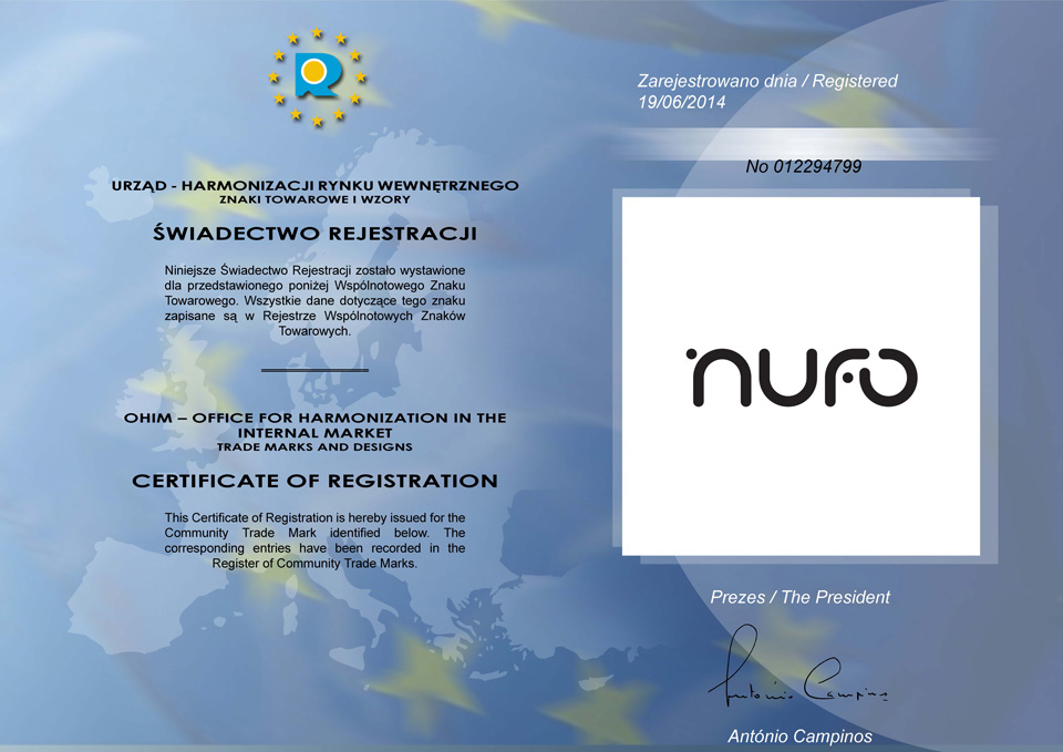 Certificate of Nufo Registration