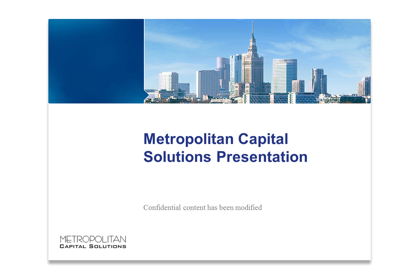 Metropolitan Capital Solutions Presentation
